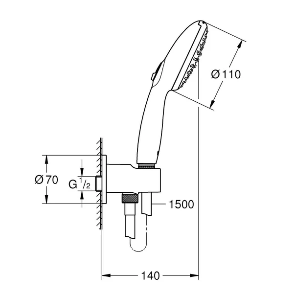 Set de dus Grohe Tempesta 110 cu porter si alimentare, 2 functii picture - 4