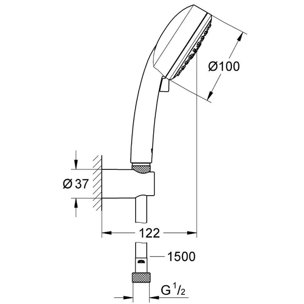 Set de dus Grohe Tempesta Cube 110 cu porter si 3 functii picture - 4