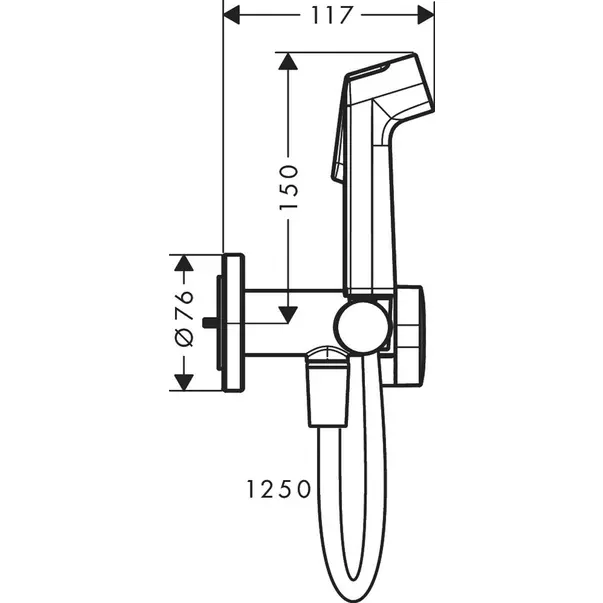 Dus igienic bronz periat Hansgrohe S EcoSmart cu 1 jet Bidette picture - 2
