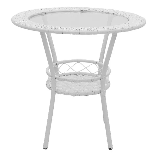 Set de gradina Pakoworld  Saylor 3 piese alb metal poliratan picture - 8