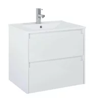 Set dulap baza alb mat si lavoar Roca Unik Claudia 60 cm
