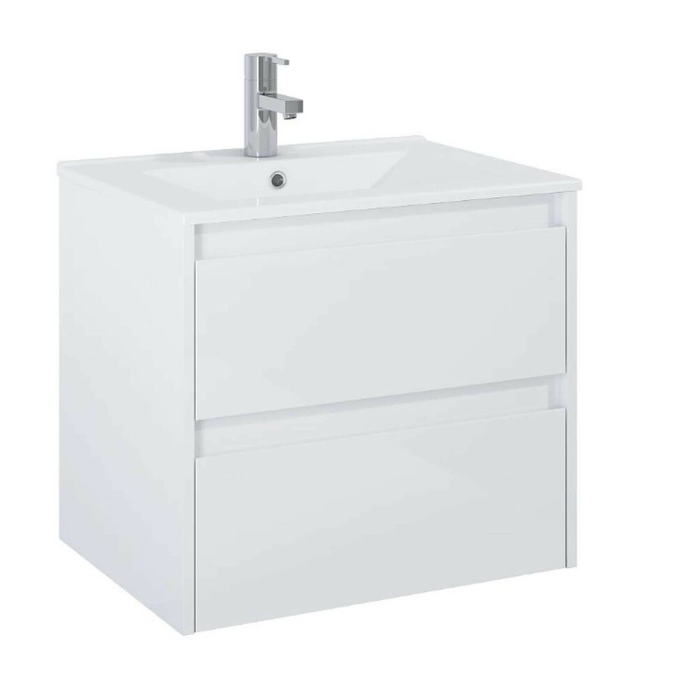 Set dulap baza alb mat si lavoar Roca Unik Claudia 60 cm