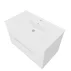 Set dulap baza alb si lavoar cu oglinda si aplica Saturn Crea Bagno Iris 80 cm picture - 3