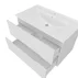 Set dulap baza alb si lavoar cu oglinda si aplica Saturn Crea Bagno Iris 80 cm picture - 4