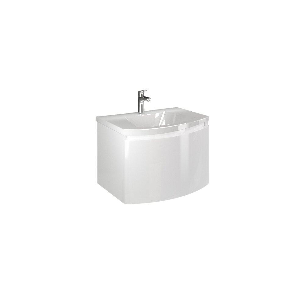 Set dulap baza alb si lavoar Savini Due Sole 60 cm