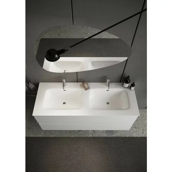 Set dulap baza si lavoar pe pardoseala alb LC Mobili Italia Start 122x86x47 cm picture - 3