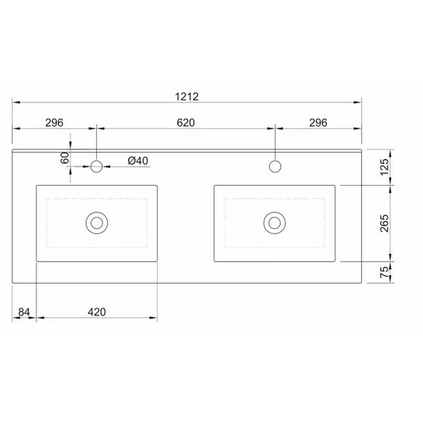 Set dulap baza si lavoar pe pardoseala alb LC Mobili Italia Start 122x86x47 cm picture - 5