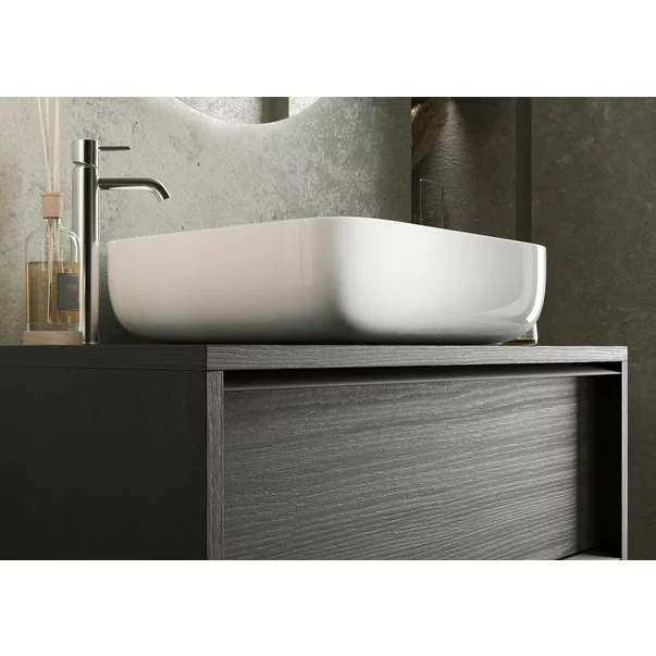 Set dulap baza si lavoar pe pardoseala negru LC Mobili Italia Steel 105x78x43 cm picture - 2