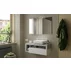 Set dulap baza si lavoar suspendat alb/gri LC Mobili Italia Hamburg 110x47x49 cm picture - 1