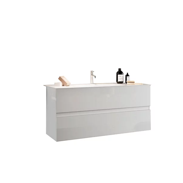 Set dulap baza si lavoar suspendat alb LC Mobili Italia Start 101x53x47 cm picture - 2