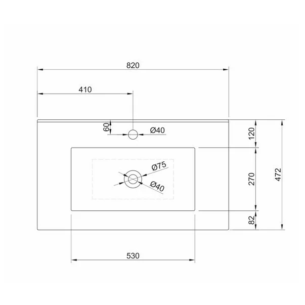 Set dulap baza si lavoar suspendat alb LC Mobili Italia Start 82x53x47 cm picture - 3
