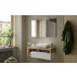 Set dulap baza si lavoar suspendat alb/maro LC Mobili Italia Hamburg 110x47x49 cm picture - 1