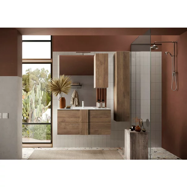 Set dulap baza si lavoar suspendat maro LC Mobili Italia Jupiter 101x53x47 cm picture - 2