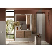 Set dulap baza si lavoar suspendat maro LC Mobili Italia Jupiter 82x53x47 cm