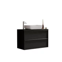 Set dulap baza si lavoar suspendat negru LC Mobili Italia Steel 92x64x43 cm