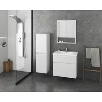 Set dulap baza suspendat alb si lavoar alb Drop Instinct 65 cm