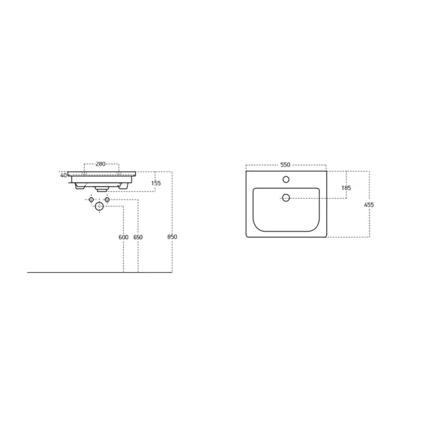 Set dulap baza suspendat alb si lavoar alb Drop Instinct 65 cm picture - 3