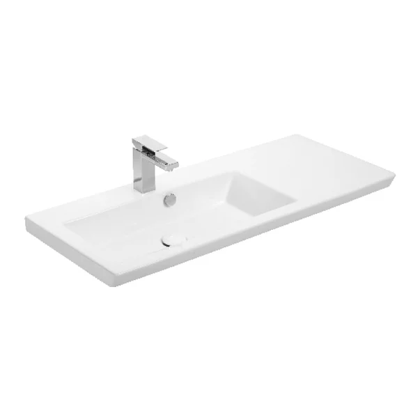 Set dulap baza suspendat alb si lavoar alb Drop Luxus 100 cm picture - 3
