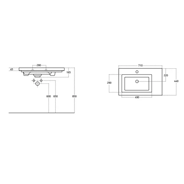 Set dulap baza suspendat alb si lavoar alb Drop Luxus 70 cm picture - 3