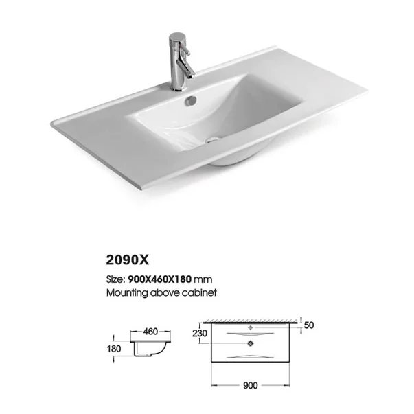 Set dulap baza suspendat alb si lavoar alb Drop Torino 90 cm picture - 2