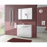 Set dulap baza suspendat alb si lavoar Drop Ritmo 95 cm