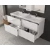 Set dulap baza suspendat alb si lavoar dublu alb Drop Luxus 120 cm picture - 2