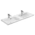 Set dulap baza suspendat alb si lavoar dublu alb Drop Luxus 120 cm picture - 3