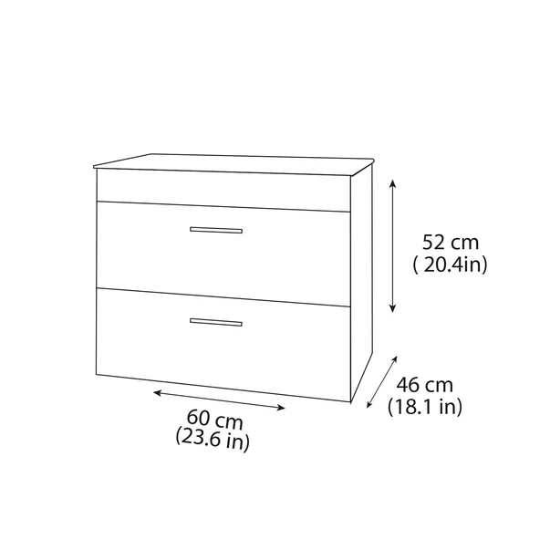 Set dulap baza suspendat antracit cu 2 sertare Drop Lines Athena si lavoar alb 60 cm picture - 3