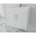Set dulap baza suspendat Drop Lines Venus cu 2 usi si lavoar 60 cm alb picture - 2