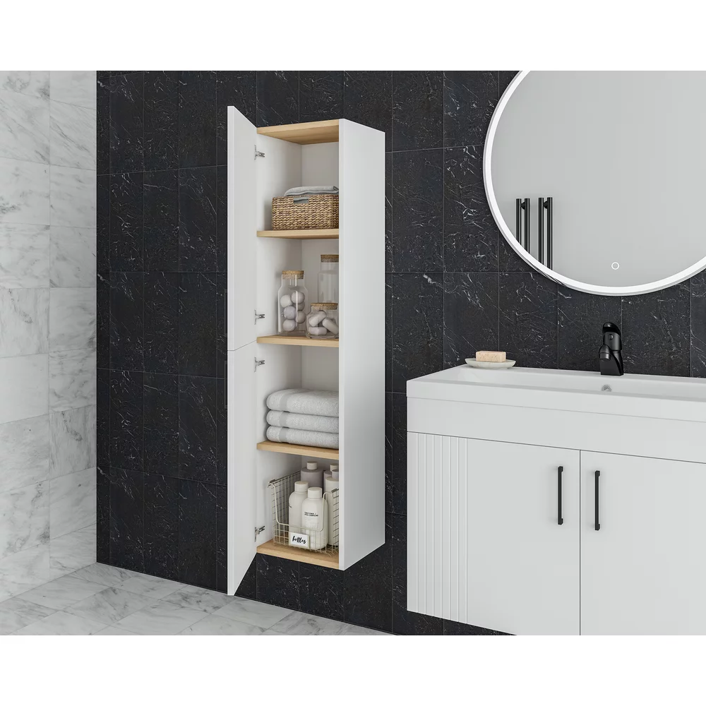 Set dulap baza suspendat Drop Lines Venus cu 2 usi si lavoar 80 cm