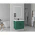 Set dulap baza suspendat Drop Lines Venus cu 2 usi verde si lavoar 60 cm alb picture - 2