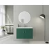 Set dulap baza suspendat Drop Lines Venus cu 2 usi verde si lavoar 80 cm alb picture - 1