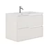 Set dulap baza suspendat Gala Canaletto 2 sertare 80 cm finisaj alb mat si lavoar Luc alb picture - 1