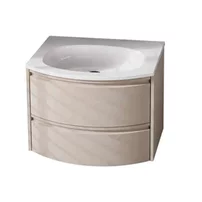 Set dulap baza suspendat KolpaSan Joy 2 sertare 60 cm finisaj light grey cu lavoar alb