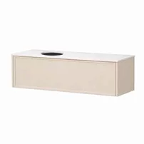 Set dulap baza suspendat KolpaSan Orphia 1 sertar 120 cm finisaj light grey cu blat Kerrock