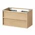 Set dulap baza suspendat KolpaSan Storia 2 sertare 80 cm finisaj acacia cu lavoar compozit Kerrock alb picture - 3