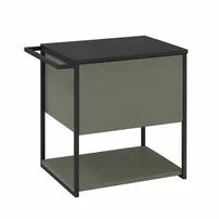 Set dulap baza suspendat Krofam Lov verde-negru 60 cm blat negru cu finisat piatra