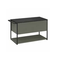 Set dulap baza suspendat Krofam Lov verde-negru 80 cm blat negru finisaj piatra