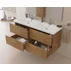 Set dulap baza suspendat maro si lavoar dublu alb Drop Luxus 120 cm picture - 2