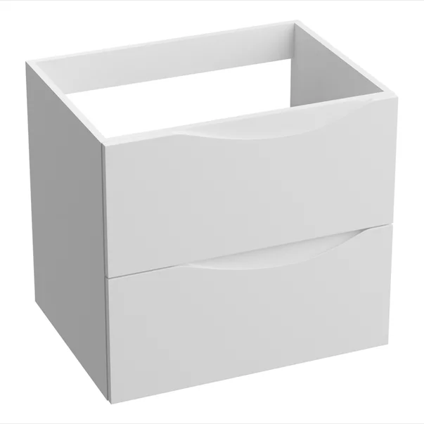 Set dulap baza suspendat Rune Asger 2 sertare 60 cm alb lucios si lavoar alb picture - 3