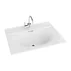 Set dulap baza suspendat Rune Asger 2 sertare 60 cm negru mat si lavoar alb lucios picture - 5