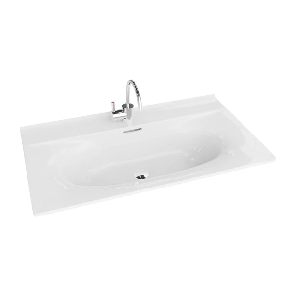 Set dulap baza suspendat Rune Asger 2 sertare 80 cm alb lucios si lavoar alb picture - 5