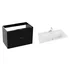Set dulap baza suspendat Rune Asger 2 sertare 80 cm negru lucios si lavoar alb picture - 1