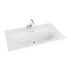 Set dulap baza suspendat Rune Asger 2 sertare 80 cm negru lucios si lavoar alb picture - 5