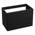 Set dulap baza suspendat Rune Asger 2 sertare 80 cm negru mat si lavoar alb picture - 4