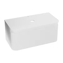 Set dulap baza suspendat Rune Hrafna 1 sertar 100 cm alb lucios si blat alb