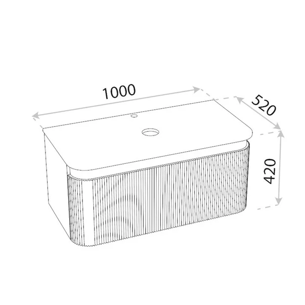 Set dulap baza suspendat Rune Hrafna 1 sertar 100 cm grafit lucios si blat negru picture - 4