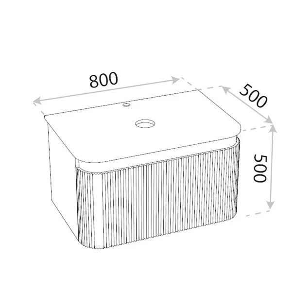 Set dulap baza suspendat Rune Hrafna 1 sertar 80 cm alb lucios si blat alb picture - 4