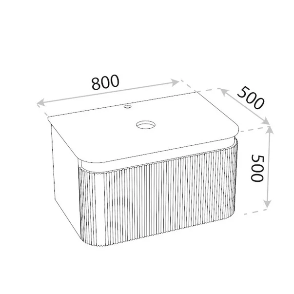 Set dulap baza suspendat Rune Hrafna 1 sertar 80 cm grafit lucios si blat negru picture - 4