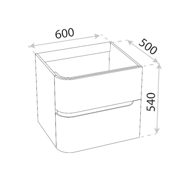 Set dulap baza suspendat Rune Jorunn 2 sertare 60 cm alb lucios si lavoar alb picture - 4
